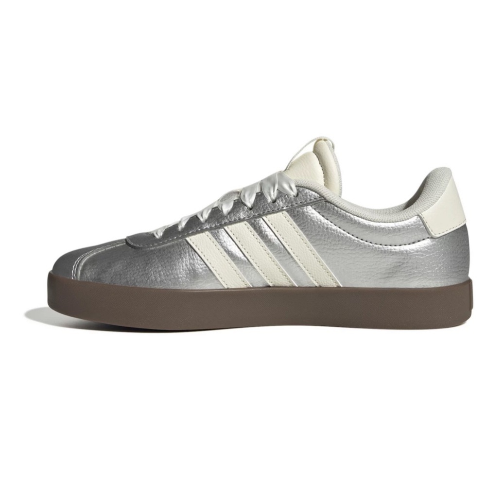 Adidas VL Court 3.0 Women's Shoes - Metallic Silver and White NEW in Box Size 8 - Picture 6 of 14
